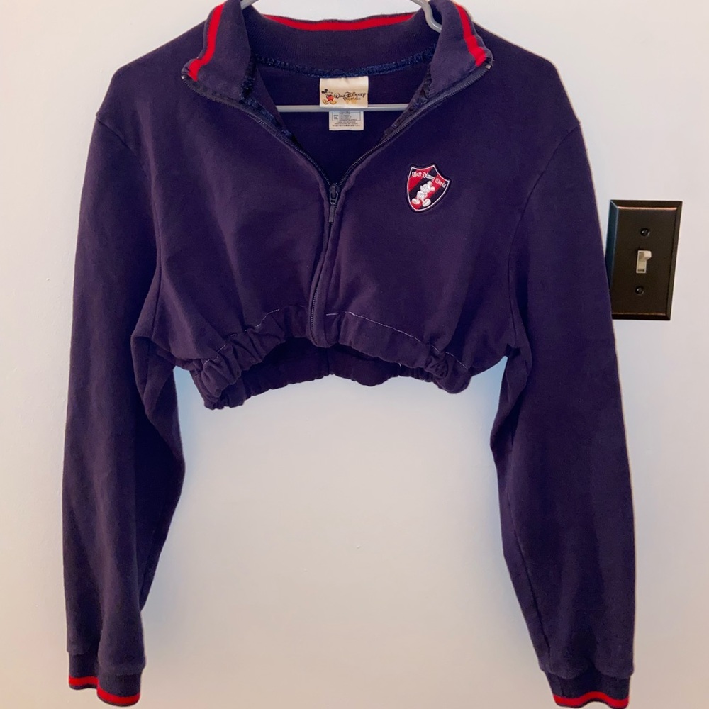 Walt Disney Vintage Custom Cropped Zipper Sweater